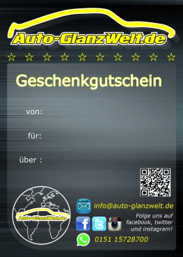 Auto-Glanzwelt Gutschein 30 Euro